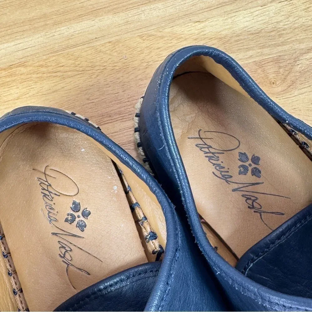 Patricia Nash Emiliana Lace Up‎ Leather Espadrille Sneakers Navy Blue 7